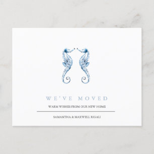 Carte Postale Beach Changement d'adresse Dusty Blue Seahors