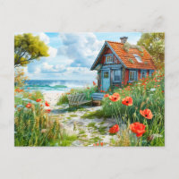 Beach Cottage avec Dunes et Poppies