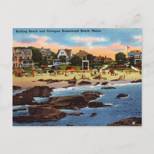 Carte Postale Beach Cottages, Kennebunk Beach, Maine (Devant)