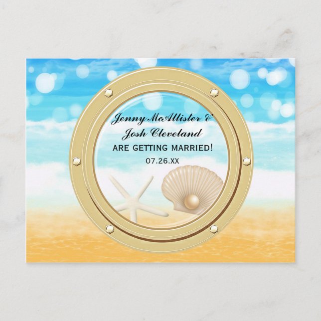 Carte Postale Beach Cruise Ship Port Fiançailles Enregistrer la  (Devant)