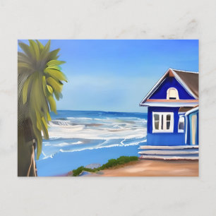 Carte Postale Beach House et Ocean Art   Bonjour