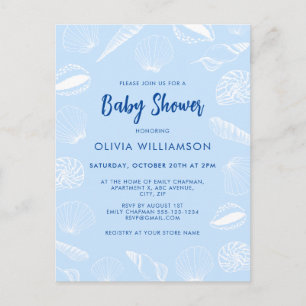 Carte Postale Beach Ocean Sea Shells Boy Baby shower