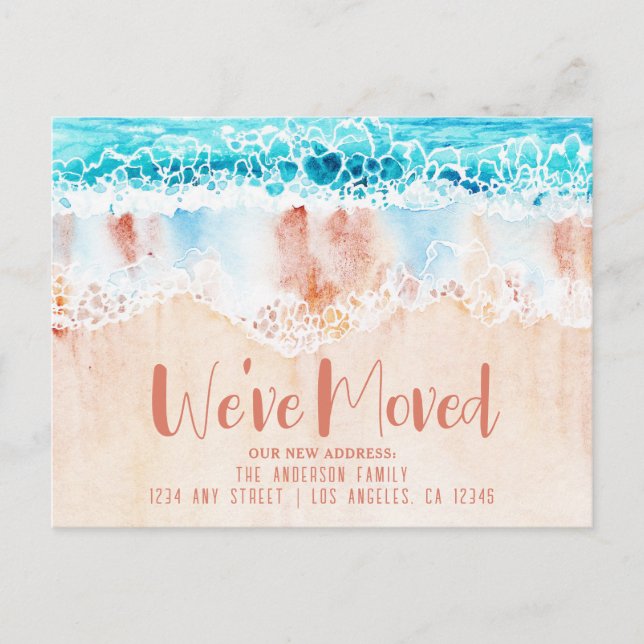 Carte Postale Beach Sand Nouvelle adresse (Devant)