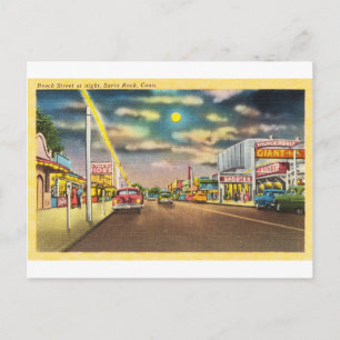 Carte Postale Beach Street à la nuit à Savin Rock, CT