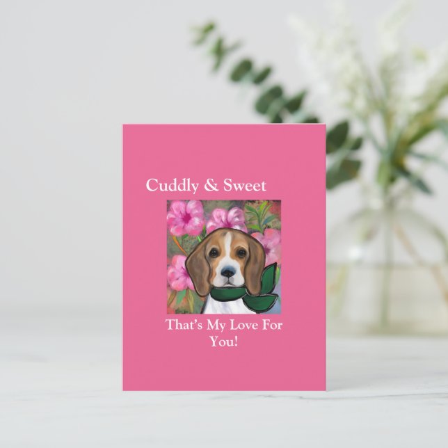 Carte Postale Beagle      (Debout devant)