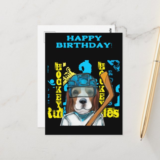 Carte Postale Beagle (Devant/Arrière en situation)