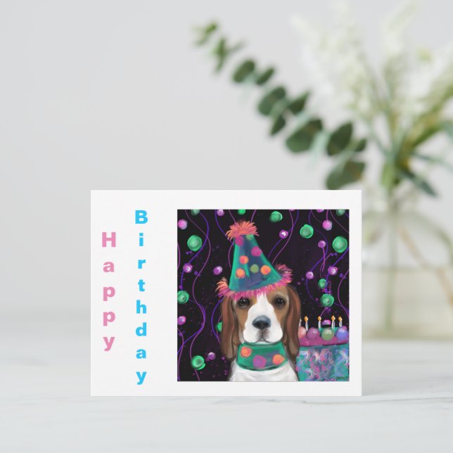 CARTE POSTALE BEAGLE (Debout devant)