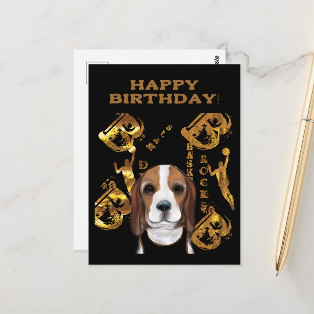 Carte Postale Beagle  (Devant/Arrière en situation)