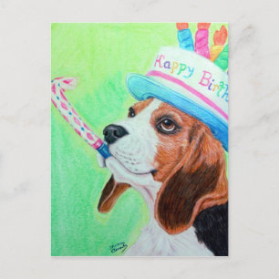 Carte Postale Beagle d'anniversaire