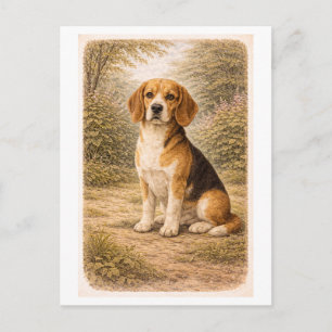 Carte Postale Beagle de style vintage