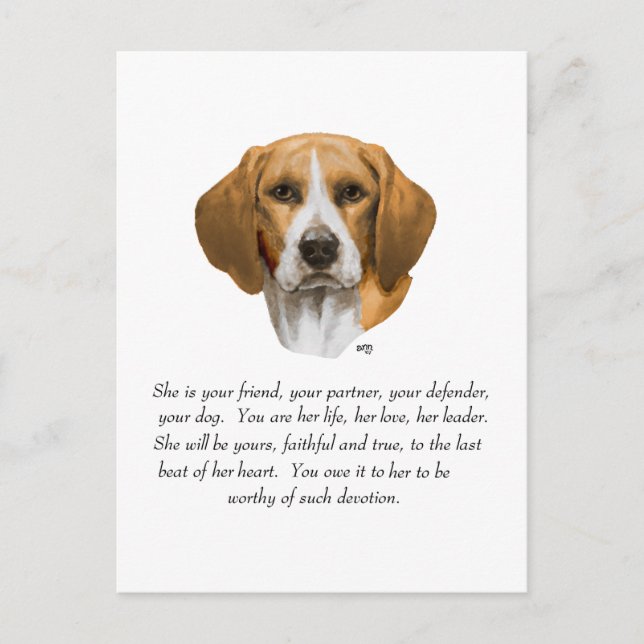 Carte Postale Beagle keepsake (Devant)
