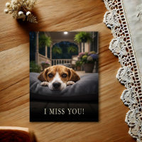 Carte postale Beagle mignon Tu me manques
