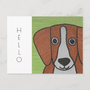 Carte postale Beagle mignonne