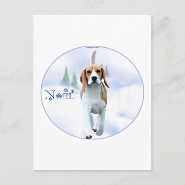 Carte postale Beagle Noel (Devant)