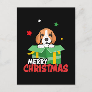 Carte Postale Beagle Père Noël Amoureux de les chiens Joyeux Noë