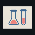 Carte Postale Beaker & Test Tube Science Themed<br><div class="desc">Carte postale avec un joli dessin d'un tube d'essai et d'un bécher. Parfait pour les types scientifiques.</div>