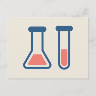Carte Postale Beaker & Test Tube Science Themed