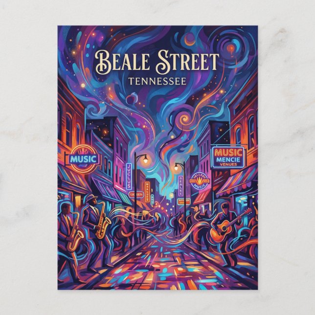 Carte Postale Beale Street Tennessee (Devant)