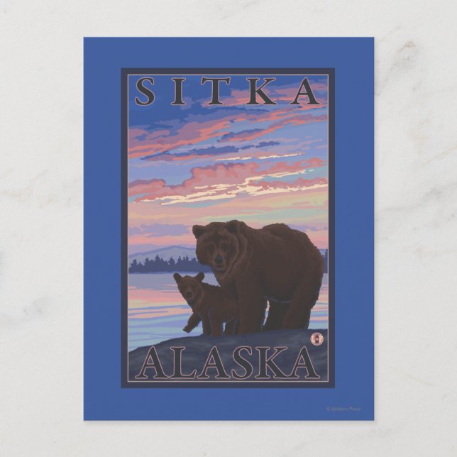 Carte Postale Bear and Cub - Sitka, Alaska (Devant)