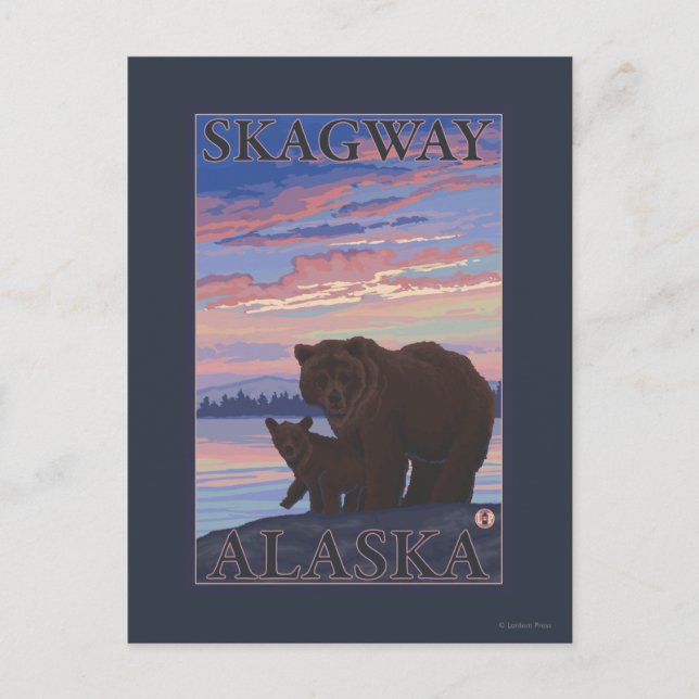 Carte Postale Bear and Cub - Skagway, Alaska (Devant)