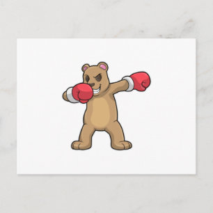 Carte Postale Bear as Boxer at Boxer & Hip hop Dance Dab