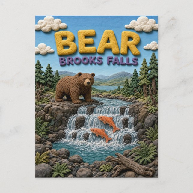 Carte Postale Bear Brooks Falls Moderne KlayKoo (Devant)
