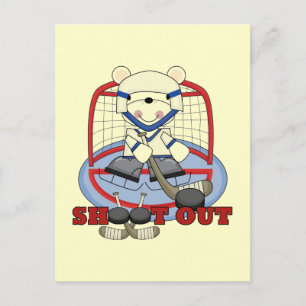 Carte Postale Bear Goalie Shoot Out Hockey Tshirts et cadeaux