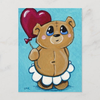 Carte postale Bear Holt Heart Balloon