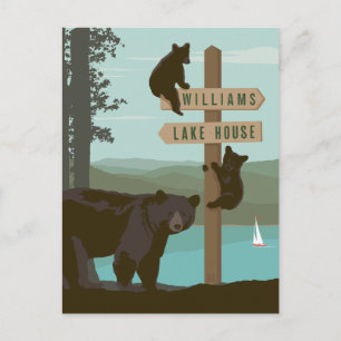 Carte Postale Bear Sign Post