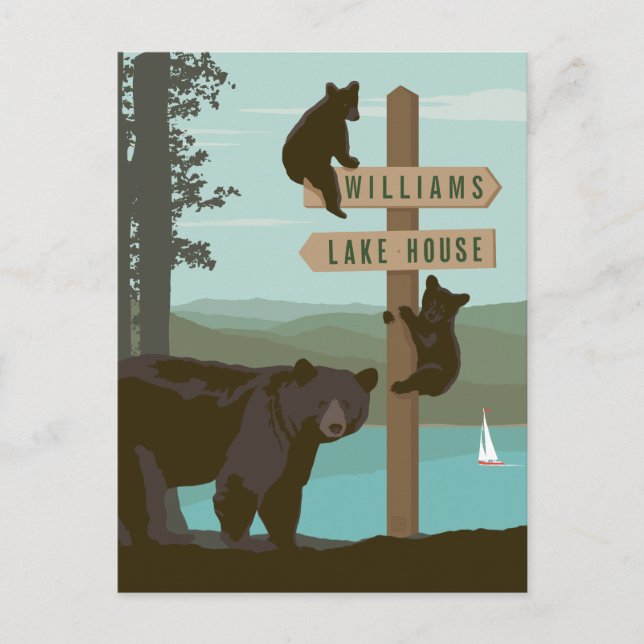 Carte Postale Bear Sign Post (Devant)
