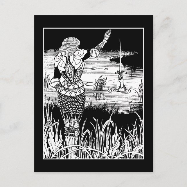 Carte postale Beardsley Knight Excalibur (Devant)