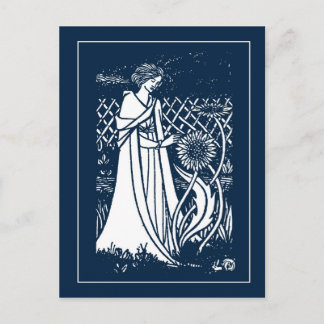 Carte postale Beardsley Lady & Sunflowers