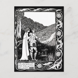 Carte Postale Beardsley Lancelot & Witch Post Card