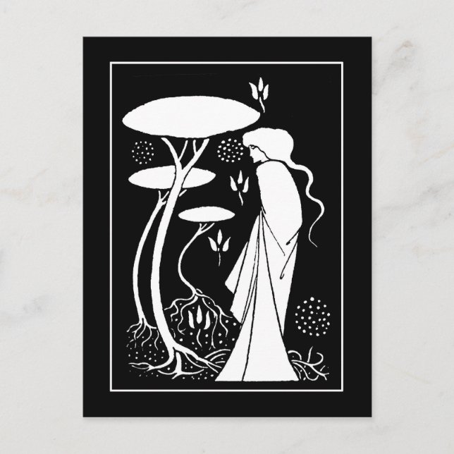 Carte Postale Beardsley Sorceress LeFay Post Card (Devant)