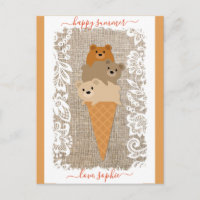 Bears mignonne Ice Cream Cone Happy été