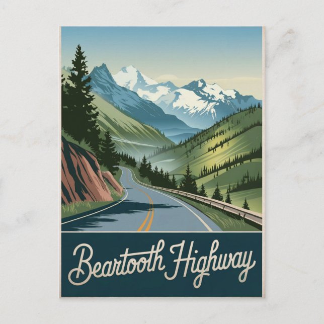 Carte Postale Beartooth Highway Vintage (Devant)