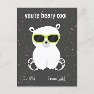 Carte Postale Beary Cool Polar Ours Lunettes de soleil Enfants V
