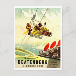 Carte Postale Beatenberg, Niederhorn, couple sur téléphérique