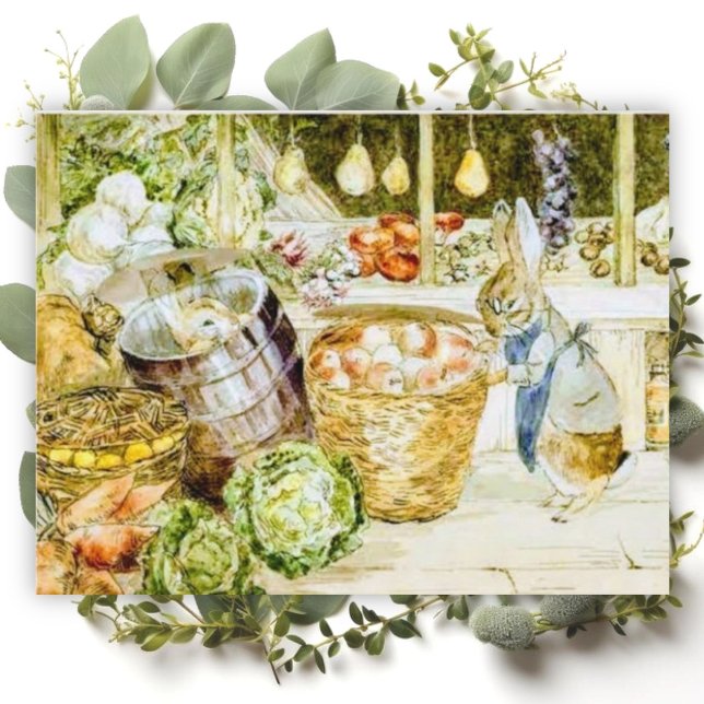 Carte Postale Beatrix Potter Benjamin Bunny Green Grocer (Créateur téléchargé)