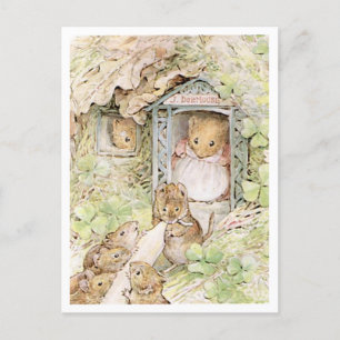 Carte Postale Beatrix Potter Mère Souris et enfants