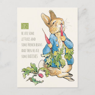 Carte Postale Beatrix Potter Rabbit gorging sur radis CC1115