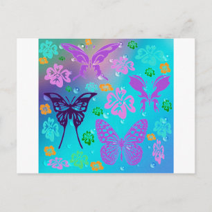Carte Postale Beau Aloha mariage hawaïen de fleur de papillon