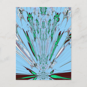 Carte Postale Beau Aqua Bleu Extraordinaire Motif Art Floral
