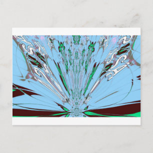Carte Postale Beau Aqua Bleu Extraordinaire Motif Art Floral