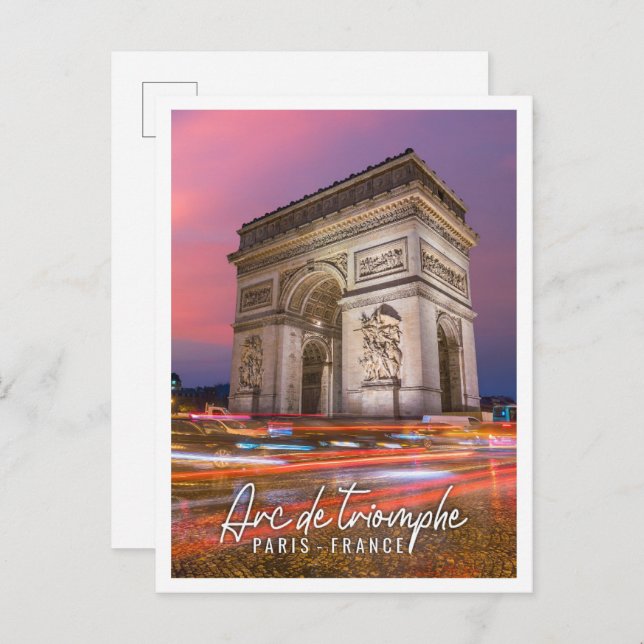 Carte Postale Beau Arc de Triomphe Paris France (Devant / Derrière)