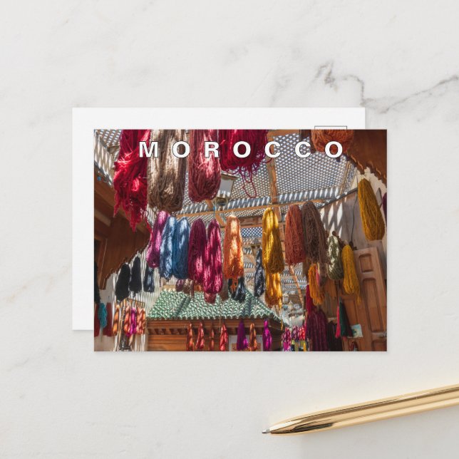 Carte Postale Beau Artisanat Marocain Coloré (Devant/Arrière en situation)