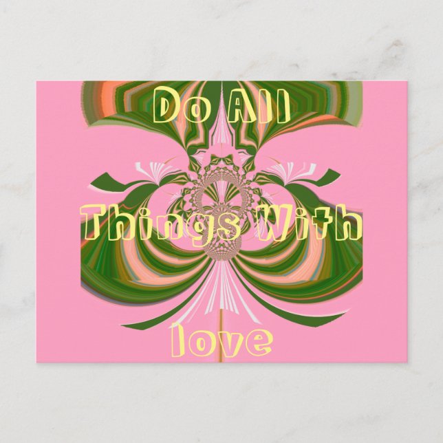 Carte Postale Beau bébé rose vert et blanc Kaleidoscope (Devant)