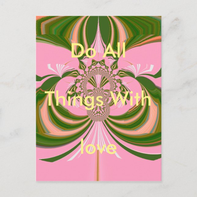 Carte Postale Beau bébé rose vert et blanc Kaleidoscope (Devant)