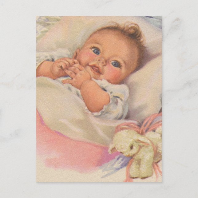Carte Postale Beau bébé souriant Vintage (Devant)
