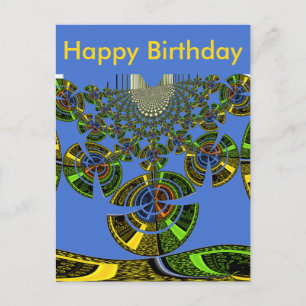 Carte Postale Beau bleu africain traditionnel Vecteur ethnique